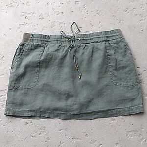 Linen skort sage green Size XXL